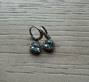 Silver and Blue Dangly Earrings thumbnail 1