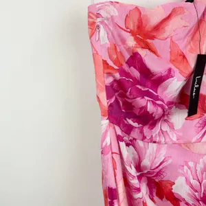 Lulus Divinely Blooming Pink Multi Floral One-Shoulder Midi Dress Party XS NWT thumbnail 12