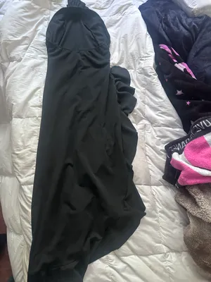 Black strapless rose ruffle maxi dress Size M thumbnail 3