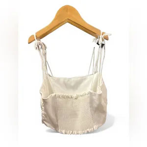 Zara Satin Effect cropped Top with Tie shoulders thumbnail 14
