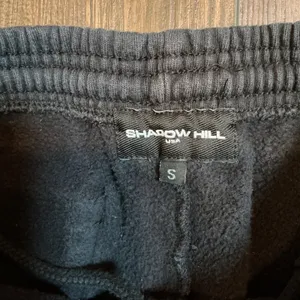 Shadow Hill Graphic Fleece Sweat Shorts Black Teal Blue Raw Hem Small Streetwear thumbnail 3