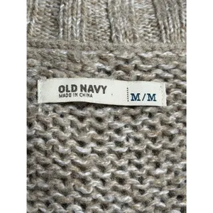 Old Navy Women's M‎ Vintage Knitted Beige Long Vest Cardigan Sweater Wool Blend thumbnail 5
