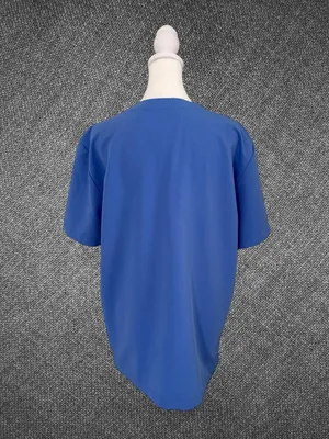 Mandala Blue V-Neck Medical Scrub Top Stretch Uniform Shirt Size Small thumbnail 8