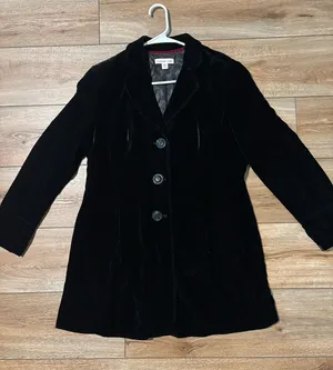 Coldwater Creek Black Velvet Three-Button Blazer Coat thumbnail 1