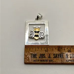 Best mixed metal artisan Bee charm. 1”x1”. thumbnail 6