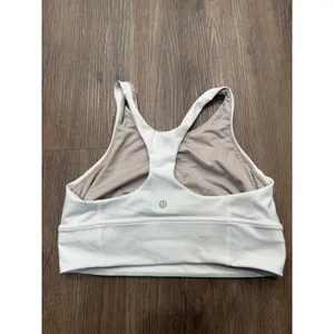 Lululemon Energy Bra High‎ Neck Longline White Size 10 Racerback Sports Bra thumbnail 2