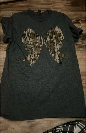 Boutique Camo Bow Gildan t-shirt thumbnail 1