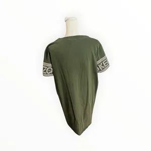 KENZO Paris Logo Sleeve T Shirt Dress Olive Green Cotton XL $328 thumbnail 5