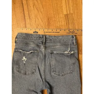 Agolde 90's Pinch Button Fly Jeans 28 Blue High Rise Straight Organic Raw Hem thumbnail 7