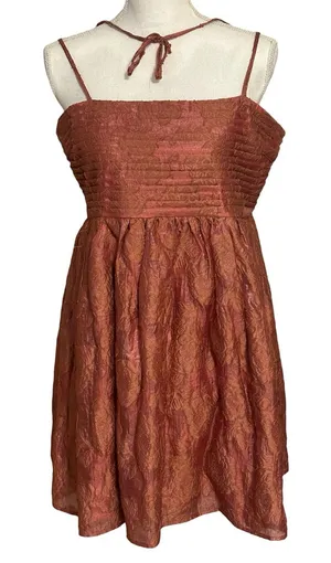 Altar’d State Rusty Rose Textured Floral Mini Dress NWT thumbnail 1