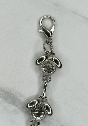 Y2K Rhinestone Flower Silver Chain Belt Extra Small/Small (XS/S) ✨ thumbnail 3