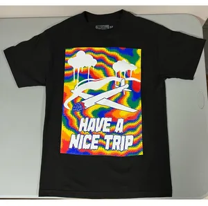 Billionaire Boy's Club Black Rainbow ‘Have A Nice Trip’ Trippy Rave Festival Short Sleeve Tee T-Shirt Top Size M 🍄✨ thumbnail 1