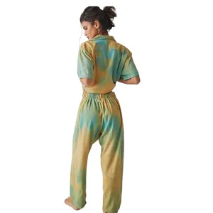 RIVERSIDE Tool & Dye Tie Dye Button Down Shirt Yellow Size M thumbnail 3