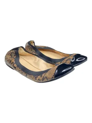 Cole Haan ⌘ Deltona Cap Toe Gore Leather Ballet Flats ⌘ Brown Snakeskin ⌘ 7.5M thumbnail 10