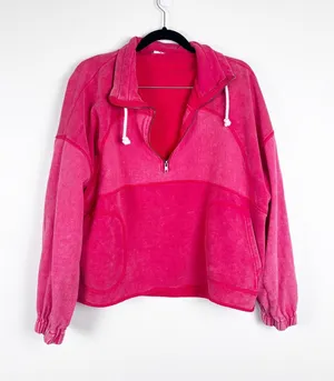 Hem & Thread Women's 1/4‎ Zip Pullover Sz M thumbnail 1