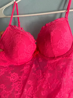 Victoria's Secret Lace Pink Babydoll Lingerie 36B thumbnail 4