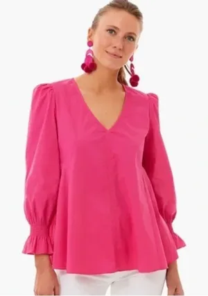 Tuckernuck Pomander Place Blouse Top Easton Pink Size Medium thumbnail 1