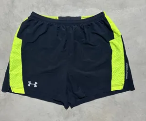 Under Armour Shorts Women's SZ Medium Built in Liner Black Neon Green Running thumbnail 1