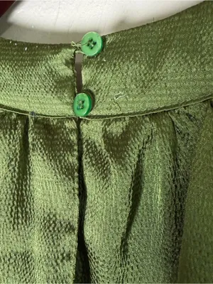 Y2K Apt. 9 Olive Green Satin Sleeveless Top Halter Beaded Sz Large Whimsygoth thumbnail 10