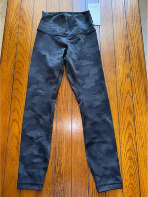 Lululemon Wunder Under High Rise 25” Heritage Camo Deep Coal Black Size 4 NWT thumbnail 3