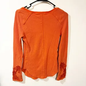 Free People Newbie Thermal with Masquerade Cuff Orange Size Medium thumbnail 6