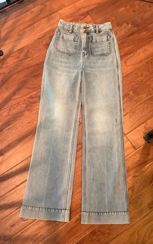 Zimmermann Patch Pocket Z Sailor Jeans Light Washed Flare Size 24 thumbnail 1