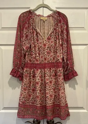 love the label Tippy Border Dress Pink‎ Floral Womens Size Large thumbnail 1
