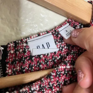 Gap Women's Houndstooth Tweed 3/4 Sleeve Crewneck‎ Dress Red Black White Size 2 thumbnail 3