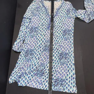 Lilly Pulitzer Fringe Pineapple Preppy Beach Puff Sleeve Designer Mini Dress Med thumbnail 14