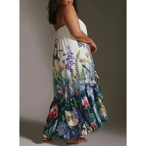 NWT Anthropologie Ruffle Cascade High-Low Dress XL Floral Botanical OB1465466‎ thumbnail 2