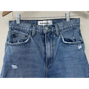 Reformation Julia High Rise Cigarette Jeans Size 27 Distressed Savu Wash Ankle thumbnail 2