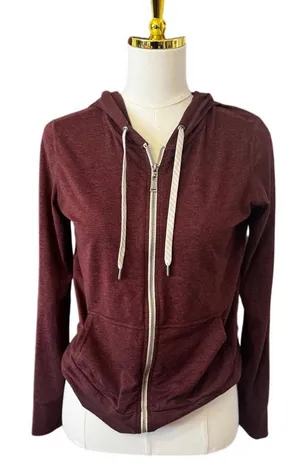 Vuori Performance Hoodie Fig Heather Full Zip Lightweight Sweatshirt/XS thumbnail 1
