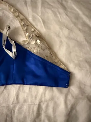 Kids Embellished Royal Blue Jewel Crop Dress Top thumbnail 4