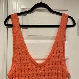 NWT Uncharted Threads Size L Coral Stretchy Knit Crochet Terry Cover Up Dress thumbnail 2
