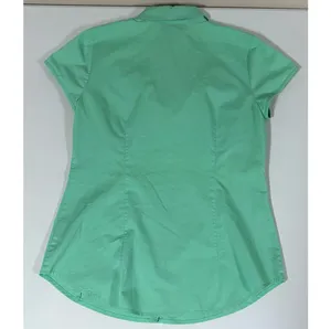 Worthington Teal Collared Button-Down Short Sleeve Shirt Top Blouse Size S 🦋✨ thumbnail 4