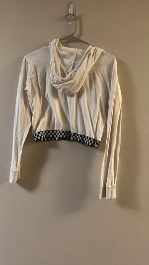White Hollister Cropped Hoodie thumbnail 2