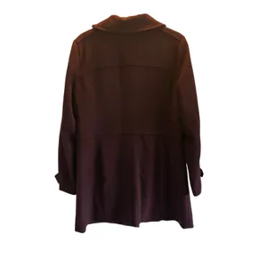 Cole Haan signature burgundy wool-blend mid-length coat size 14 classic thumbnail 3