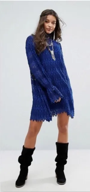 Free People Simone Lace Swing Tunic‎ Dress Size Small thumbnail 1