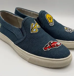 Vintage Havana Denim Patch Slip On Sneakers Women’s 8 Blue Embroidered thumbnail 1