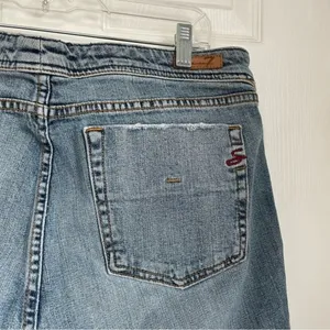 7 For All Mankind high rise straight leg cutoff jeans blue denim size 18 thumbnail 4