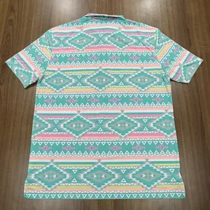 Chubbies The En Fuego Performance Polo Shirt Mens Medium Aztec Neon Pastel Golf thumbnail 3