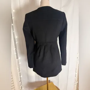 LOFT Black Tailored Wool Blend Coat Jacket XS thumbnail 2