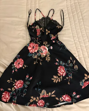 Papaya Women’s Black Fit and Flare Floral Mini Dress thumbnail 1