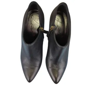 Lanvin Bottine Low Bootie Black Leather Pointed Toe Stiletto‎ Heel 36.5 US 5.5 thumbnail 4