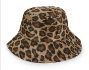 MARCUS ADLER Leopard-Print Faux Fur Bucket Hat 🗝️ thumbnail 1