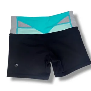 Lululemon Reversible Boogie Groove Short Full On Luon Teal Black Biker Shorts 4 thumbnail 7