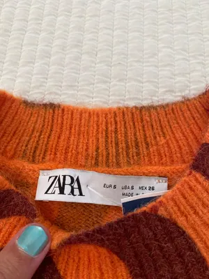 Orange and burgundy swirl Zara sweater thumbnail 4