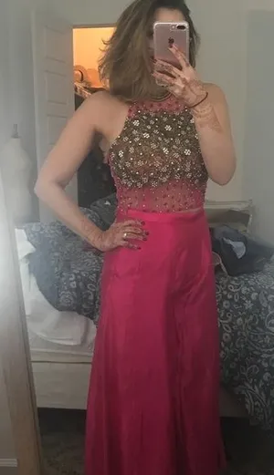 Custom Beaded Indian Wedding Pant Set Gold Size 8 thumbnail 1