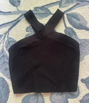 Aritzia Babaton Sculpt Knit Crop Tank Criss-Cross thumbnail 1