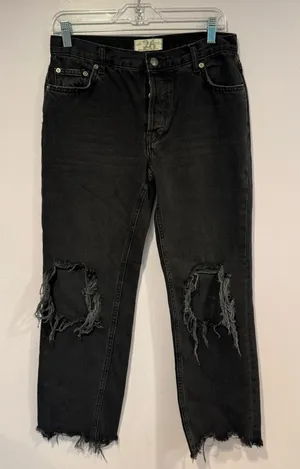 We the free‎ black button fly straight jeans thumbnail 1